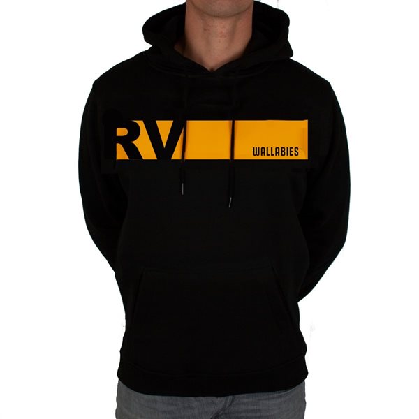 Image de Rugby Vintage- Sweat A Capuche Colour Banner Australie - Noir/Jaune