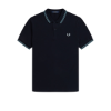 Fred Perry - Twin Tipped Polo Shirt - Navy/ Silver Blue