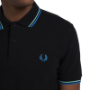Fred Perry - Twin Tipped Polo Shirt - Black/ Wasabi/ Vintage Sky