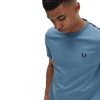 Fred Perry - Contrast Tape Ringer T-Shirt - Ash Blue/ Navy