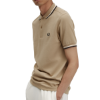 Fred Perry - Twin Tipped Polo Shirt - Warm Stone/ Snow White/ Black