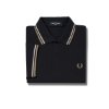 Fred Perry - Twin Tipped Poloshirt - Black/ Snow White/ Warm Stone