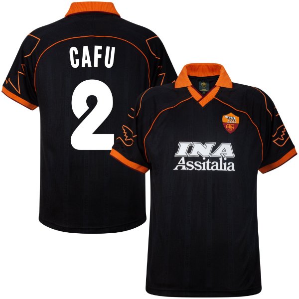 AS Roma 3e Retro Voetbalshirt 1999-2000 + Cafu 2
