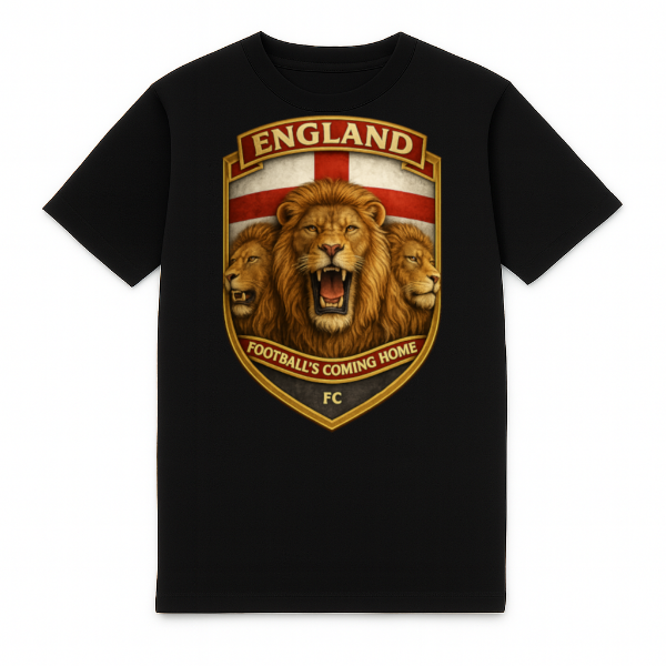 FC ELEVEN - England Lions Heavy T-Shirt  - Black